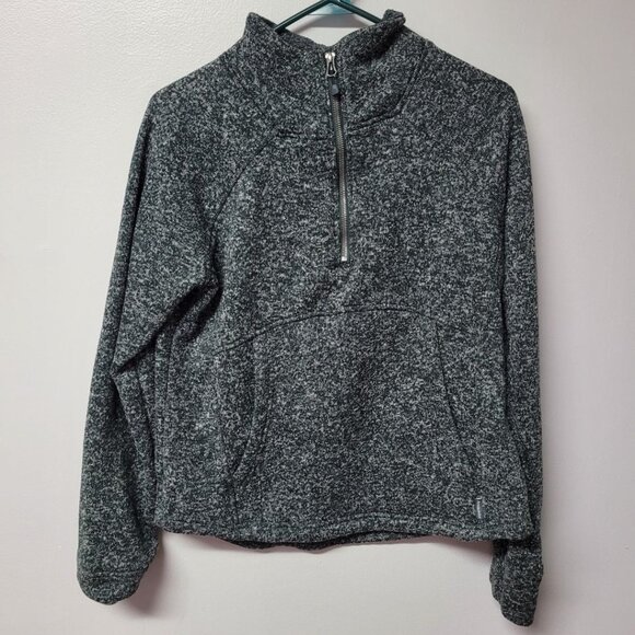 Avalanche Pullover Quarter Zip Thick Fleece Knit Womens Medium Green Warm Fall - Picture 1 of 9